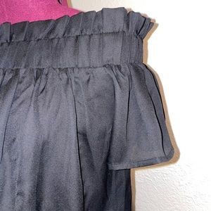 Black Silk Strapless Top